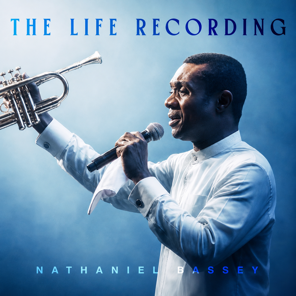Image of Nathaniel Bassey,blowing trumpet
